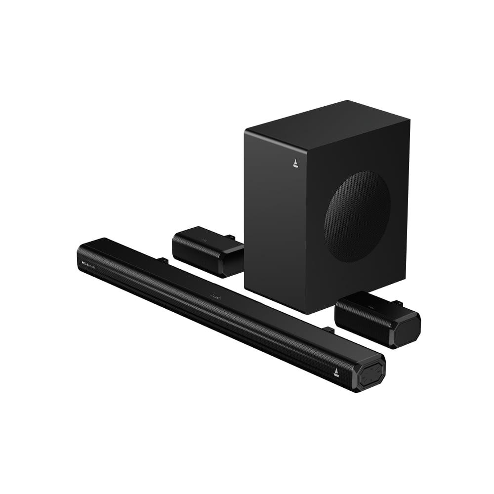 boAt Aavante Prime Beat 5.1 Channel 500 W Soundbar with Wired Subwoofer and Dual Wired Satellites, Dolby Audio, Bluetooth v5.3, HDMI(ARC), USB, AUX, Optical, Remote Control (Black)