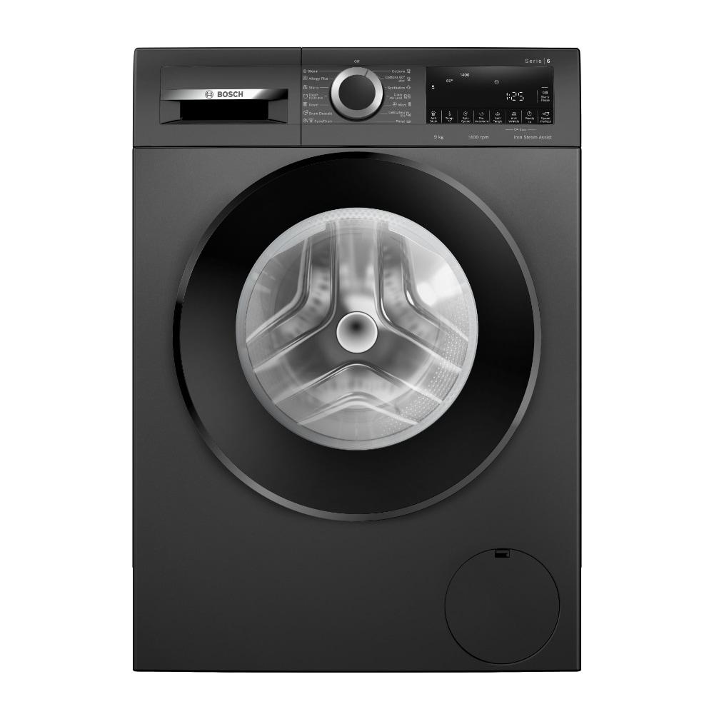 Bosch 9 kg Front Load, 1400 RPM, Eco Silence Drive, Anti Stain, Anti Wrinkle, Speed Perfect, Black Grey (WGA244ZTIN)
