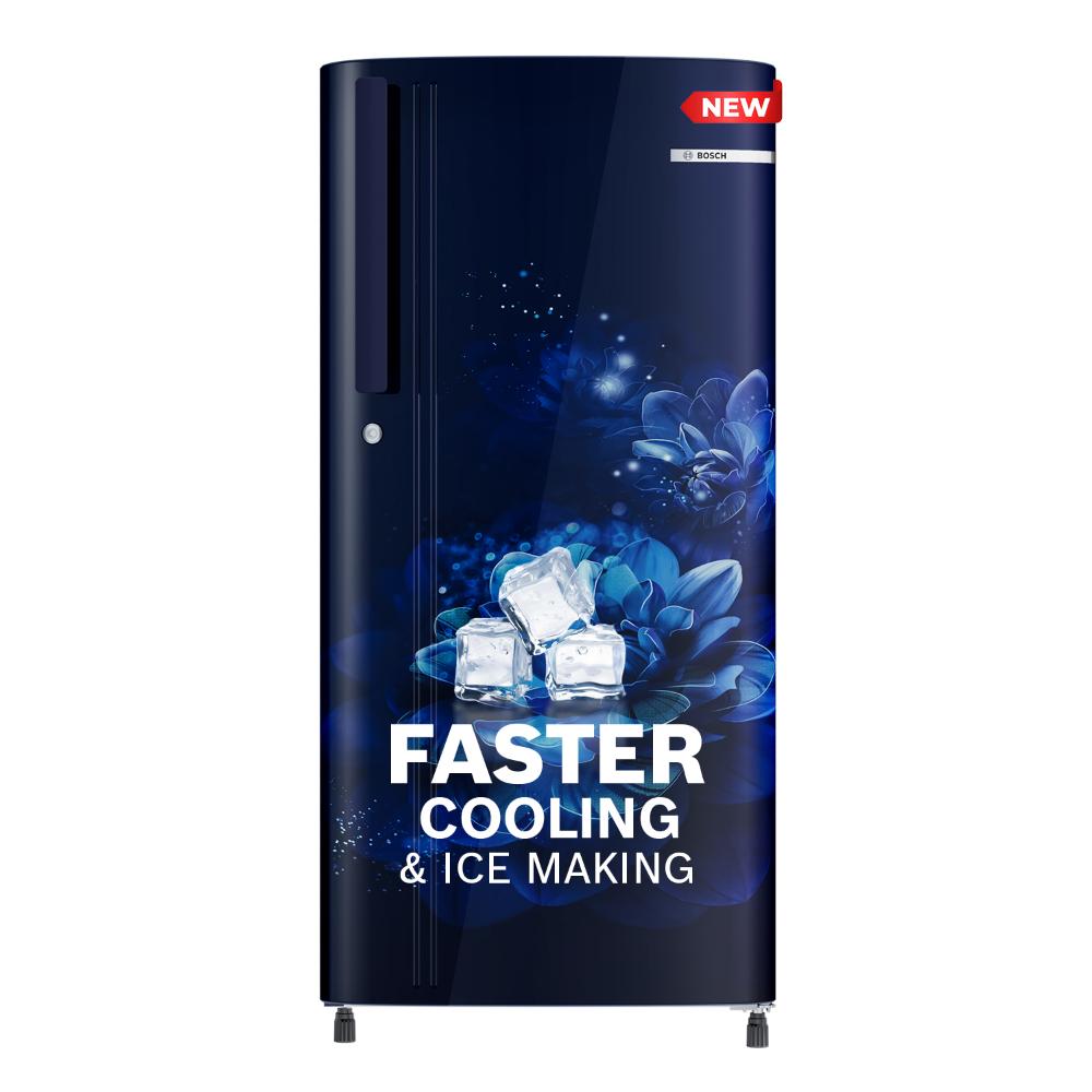 Bosch 185L Direct Cool Single Door Refrigerator, COT18B22EI, Blue Flower