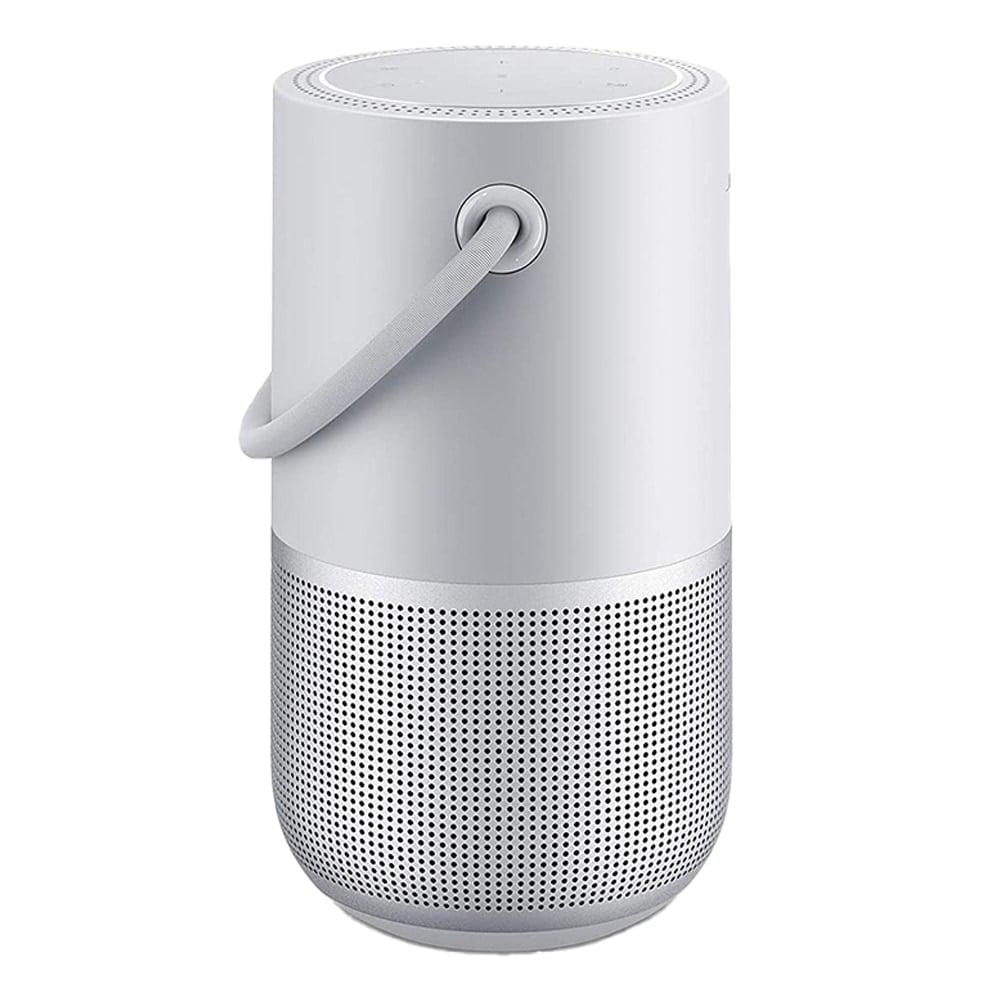 Bose Portable Home Speaker, Upto 12 hrs of playtime, Spacious 360 Sound, Powerful Bass, Water-Resistant, Wi-Fi and Bluetooth Connectivity, Multi-Room Functionality, Control With Voice, Luxe Silve