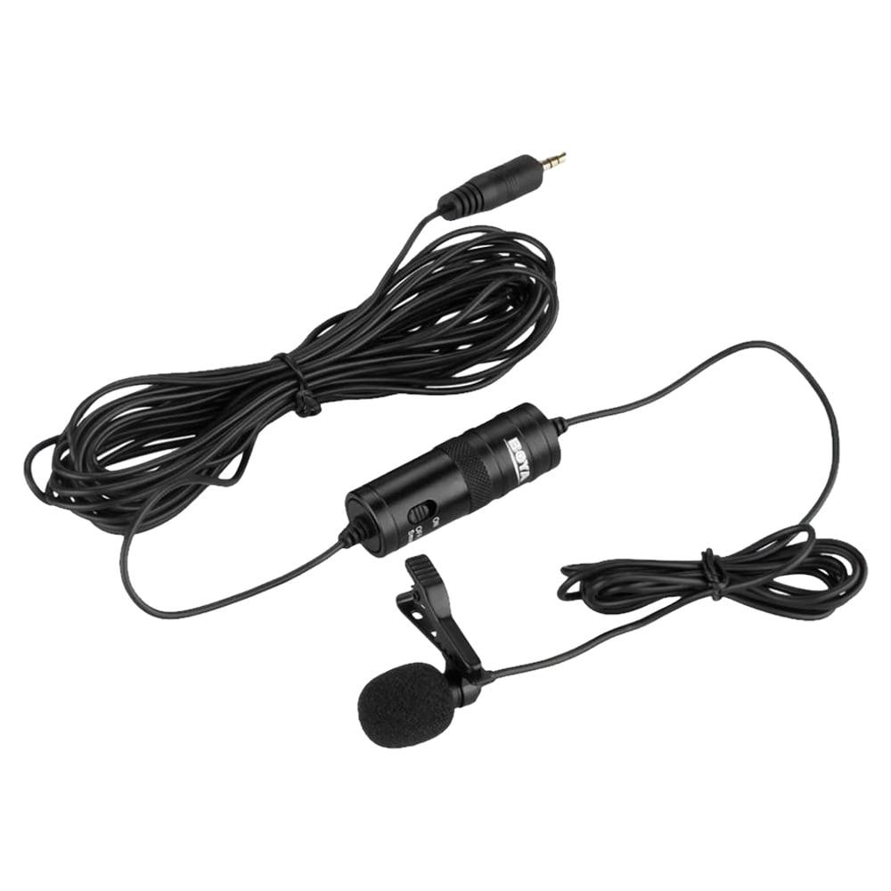 Boya BY-M1 Omni Directional Lavalier Clip On Microphone For Vlog, presentation, podcasting, live streaming (Black)
