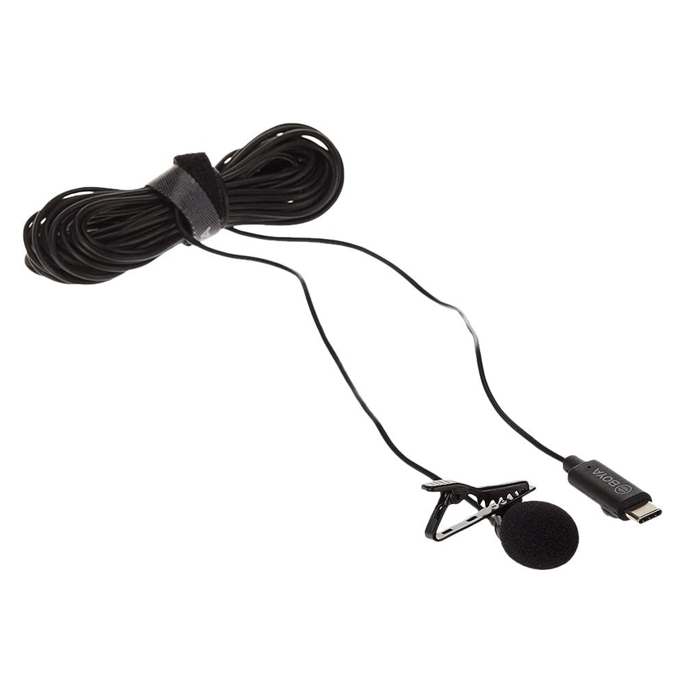 Boya BY-M3 Omnidirectional Clip On Lavalier Microphone For podcasting, vlogging, interviews (Black)