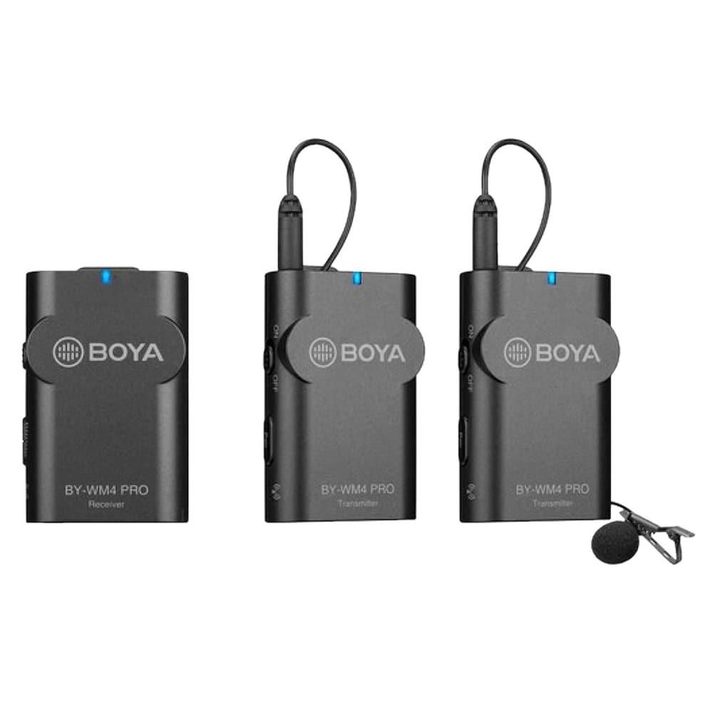 Boya BY-WM4 Pro-K2 Omnidirectional Dual Channel Digital Lavalier Microphone For video, podcast, and mobile journalism application (Black)