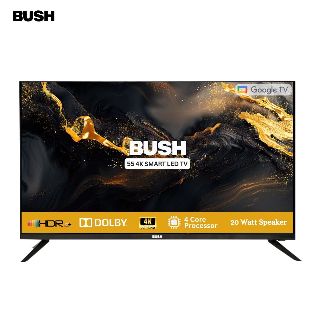 Bush 140 cm (55 inch) 4K Ultra HD Smart LED TV, Black, JKM55