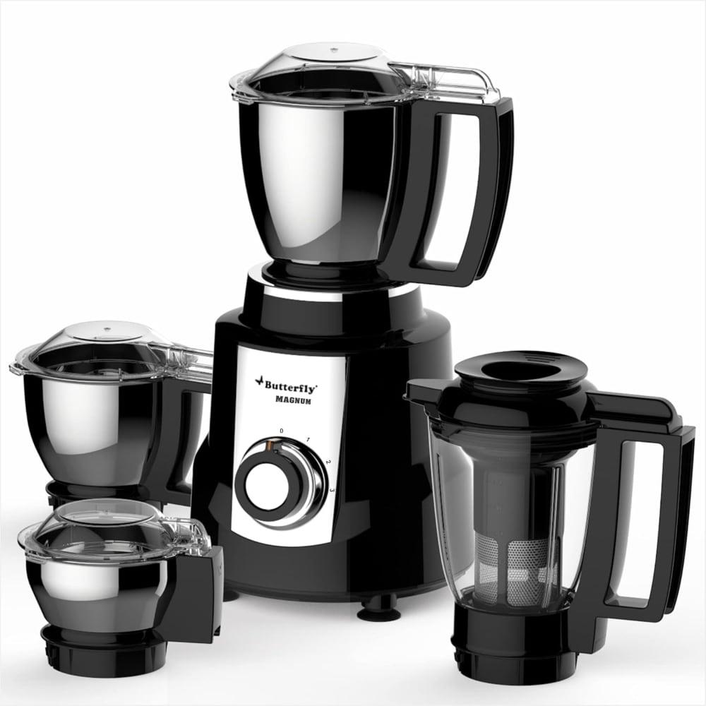 Butterfly Magnum Mixer 900 Watts with 4 Jars, Black