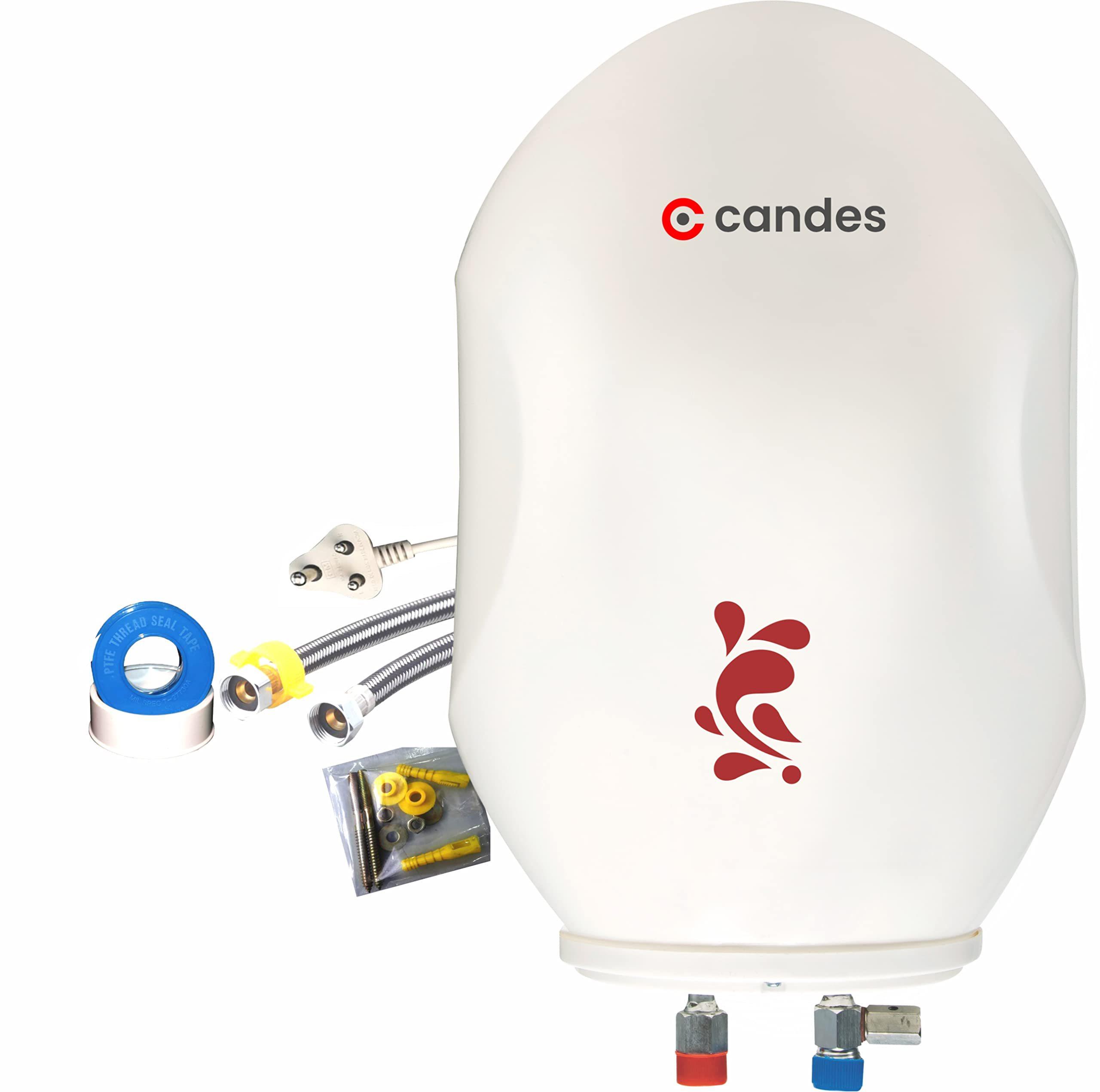 Candes Gracia, 10 litres, 2000 Watts, Storage Water Geyser, 5 Star Rating, Ivory