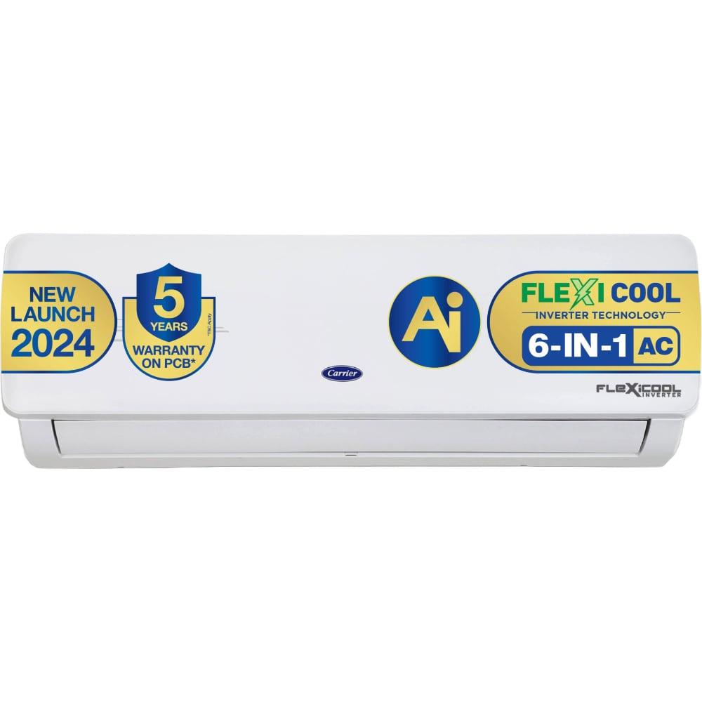 Carrier 1 Ton 3 Star Durawhite Pro Plus Inverter Split AC, CAI12DR3R33F0 ,6 in 1 Convertible, Refrigerant Leakage, Auto Cleanser, 100 Per cent Copper, 2024 Launch