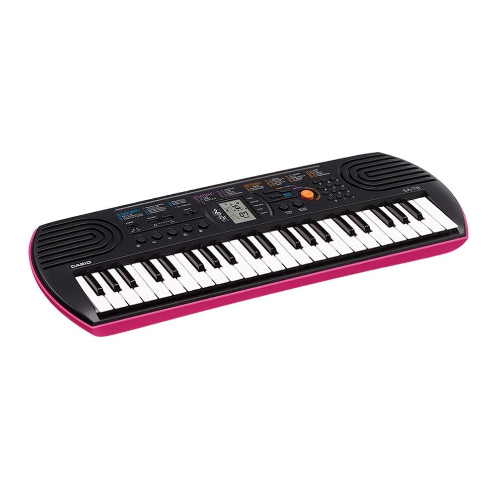 Casio SA-78 44 Keys Music Mini Keyboards, Pink Base