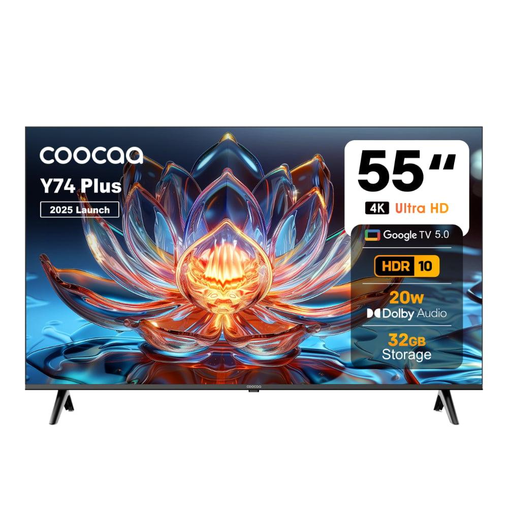 Coocaa Frameless 138 cm (55 inch) Ultra HD (4K) LED Smart Google TV with Dolby Audio (55Y74 Plus)