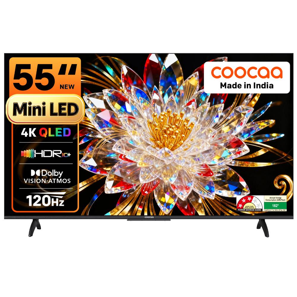 Coocaa 138 cm (55 inch) Ultra HD (4K) Mini LED Smart Google TV 2025 Edition with Local Dimming (55MINI75Q)