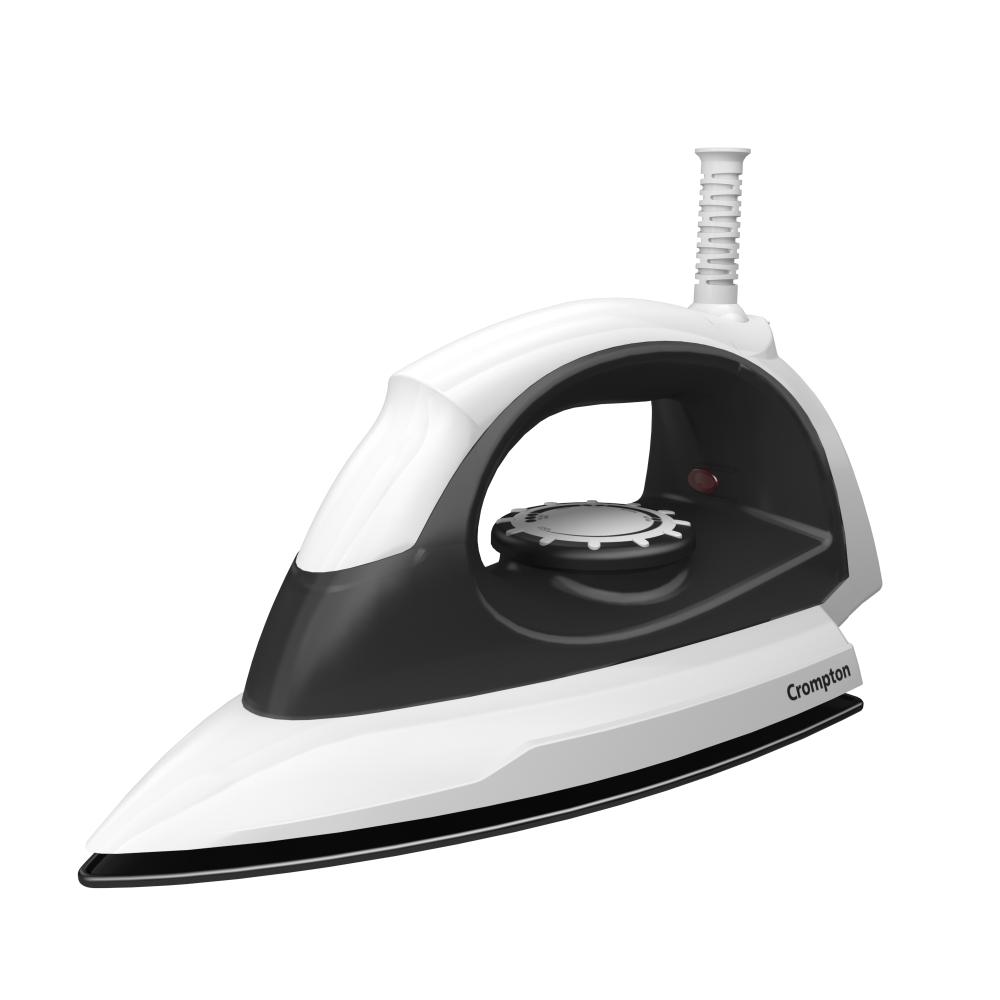Crompton Brio Lite Dry Iron 1000 W, 6 Fabric Settings, Grey