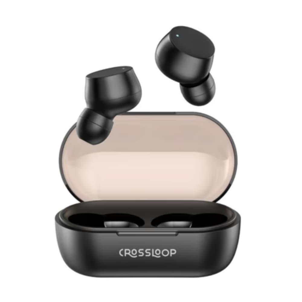 Crossloop Bliss Podz True Wireless Earbuds with Mic, Black, Touch Control, Range 10 Mtr, Bluetooth 5.3, Play Time 12 60 hrs, Voice Assistant, Auto Pairing, IPX3, Long Standby Time, Type C Charging