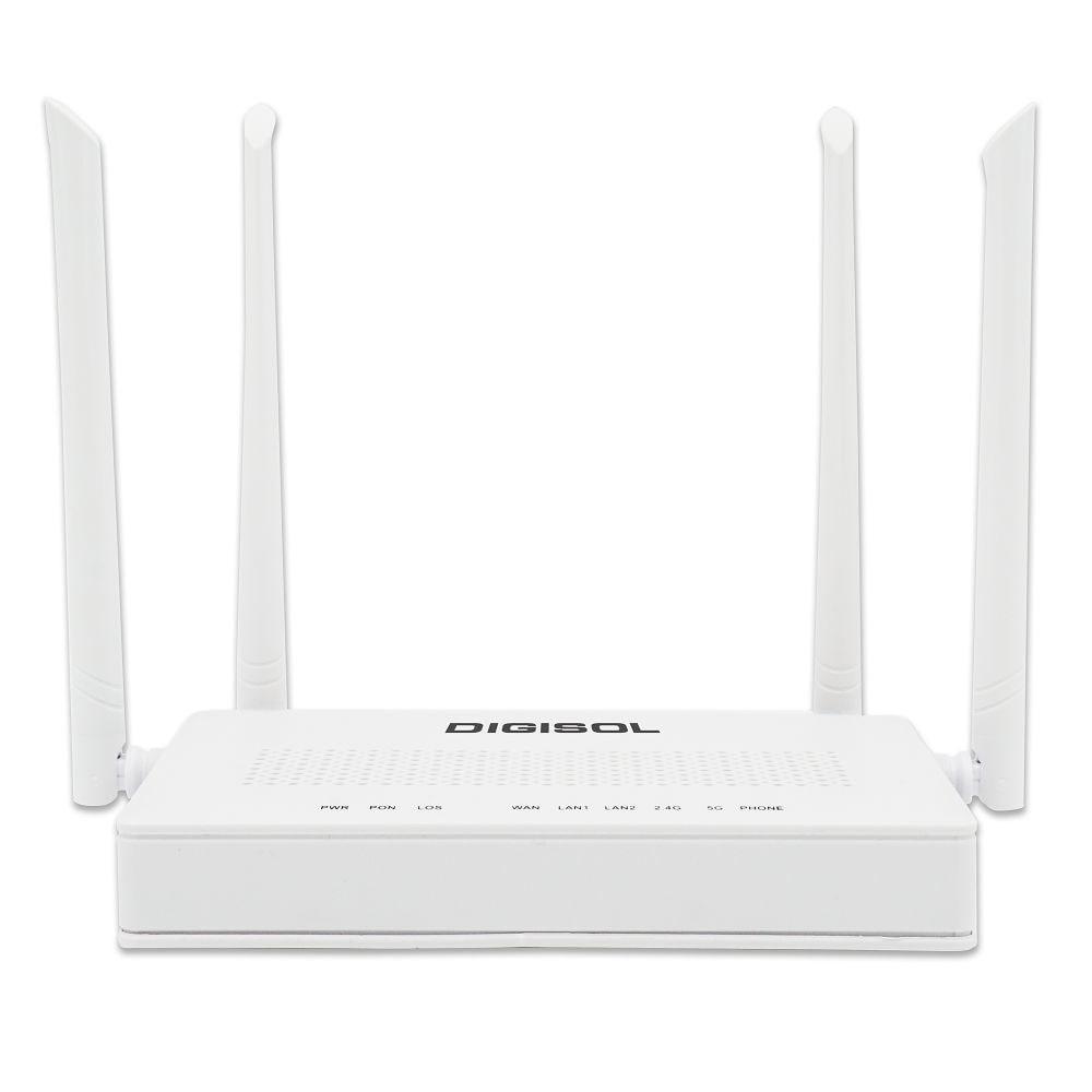 Digisol DG-GR6821AC Xpon ONU 1200 Mbps Wi-Fi Router with 1 PON , 2 GE Port & 1 FXS Port
