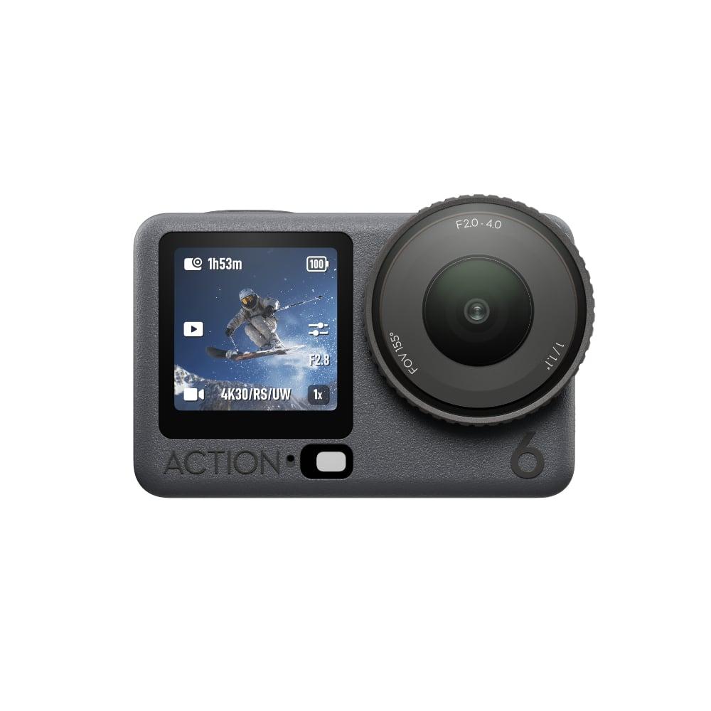 DJI Osmo Action 6 Adventure Combo, Action Camera with 1/1.1 Square Sensor, Variable Aperture of f/2.0 f/4.0, Cold-Resistant, 4hrs Battery, Action Camera 4K Ideal for Quick Capture of Exciting Moments