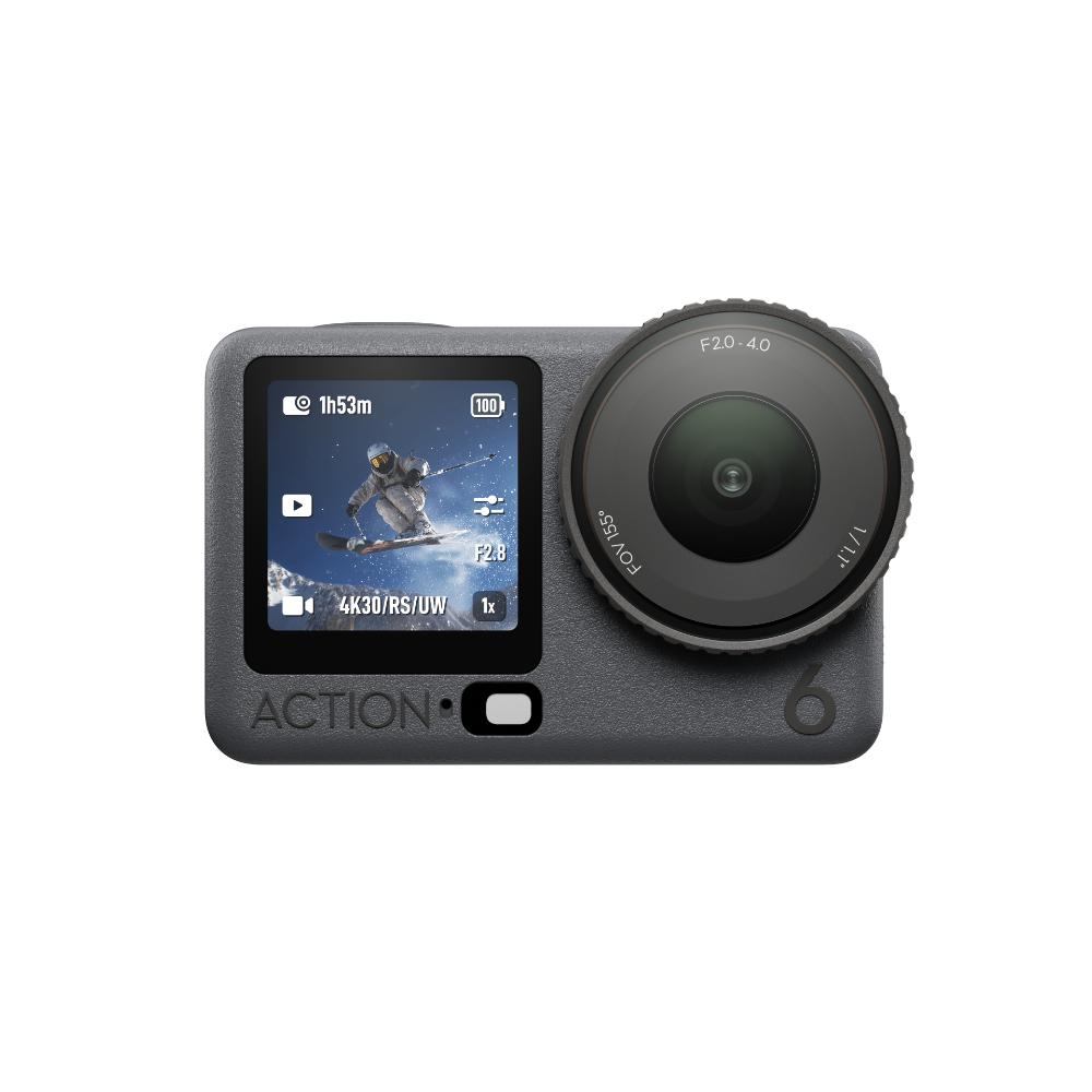 DJI Osmo Action 6 Adventure Combo, Action Camera with 1/1.1 Square Sensor, Variable Aperture of f/2.0 f/4.0, Cold-Resistant, 4hrs Battery, Action Camera 4K Ideal for Quick Capture of Exciting Moments
