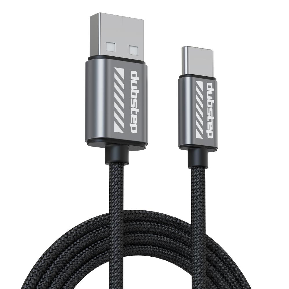 Dubstep Blaze Flash 50 watts 125 cm (1.25 m) USB Type C Nylon Braided Cable, Grey