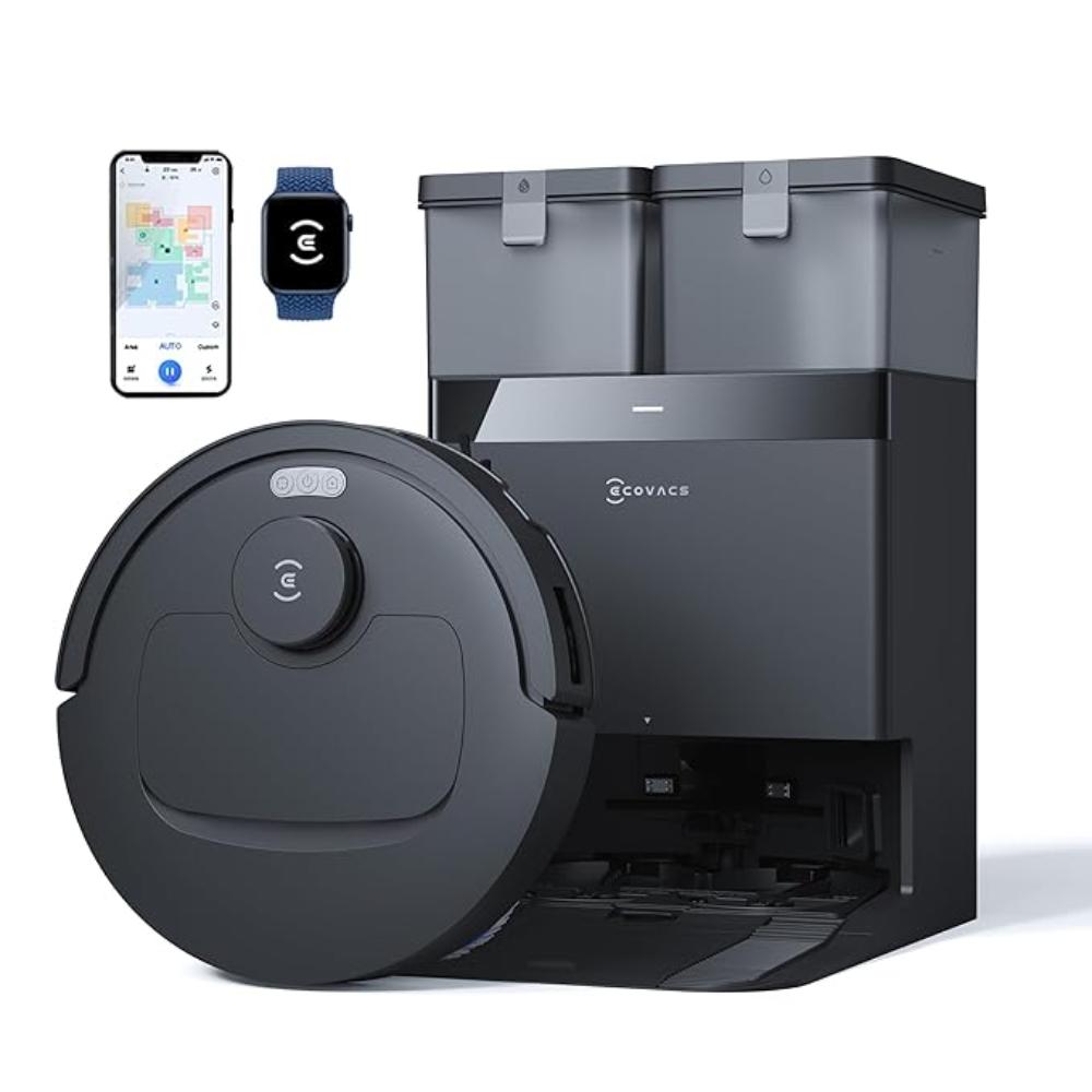 ECOVACS Deebot N50 PRO Omni 2 in 1 Robotic Vacuum Cleaner & Mop, 2026 New Launch 25000 Pa Suction, Self-Emptying Omni-Station, Zerotangle 3.0, Hot Air-Drying, Auto-Lift Mop On Carpet, Upto 300 Mins (Black)