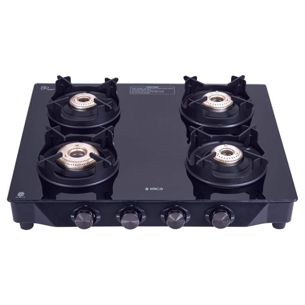 Elica Crest 460 J Nero 4 Burners Cooktop, Black