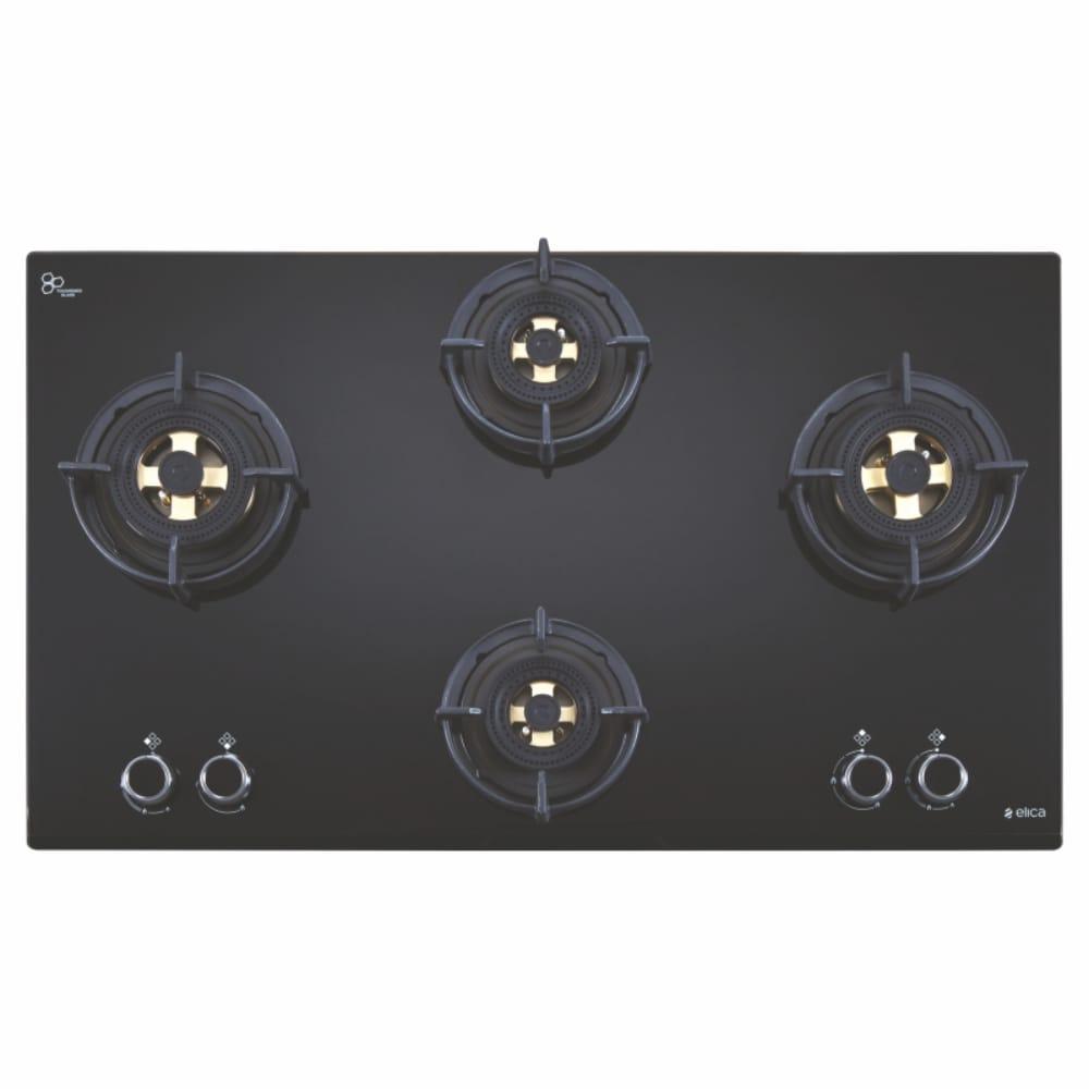 Elica Flexi DFS FB MFC 4B 91 4 Burners Hob, Black Glass