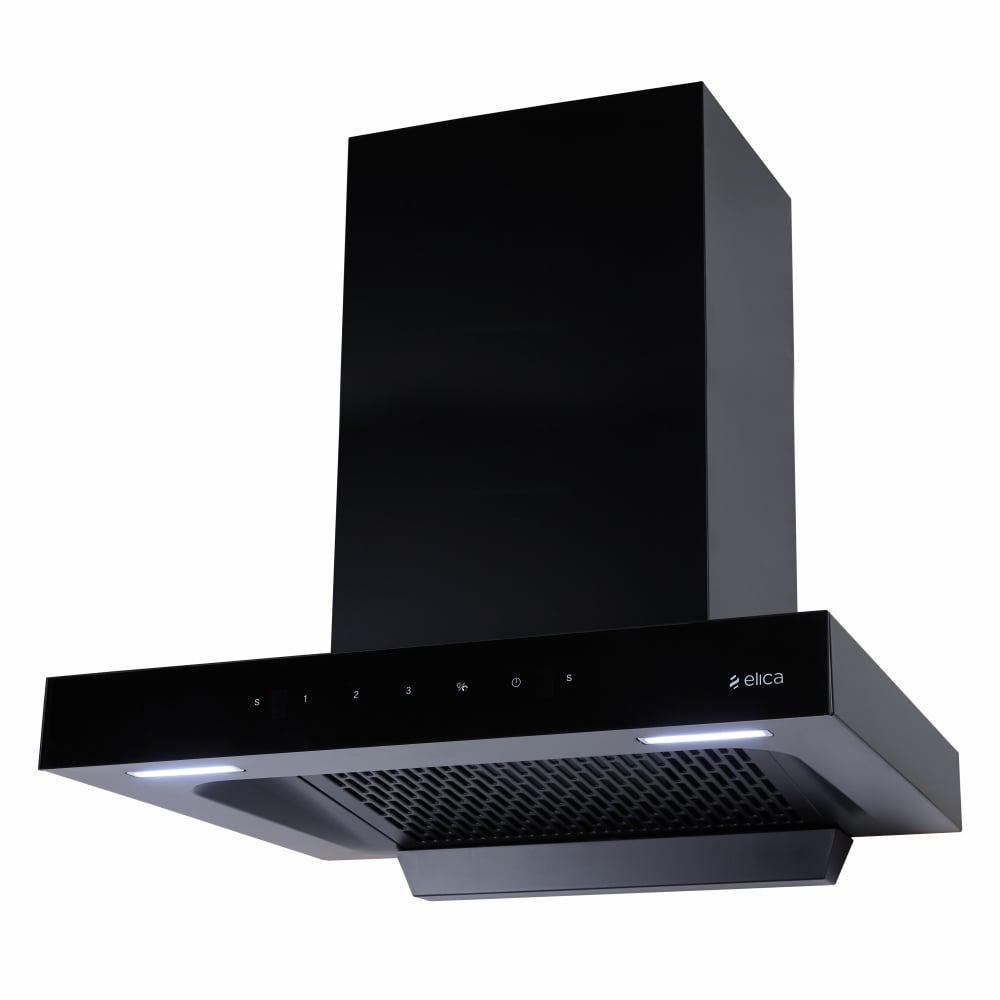 Elica FL 600 SPT Nero Kitchen Hood, Black