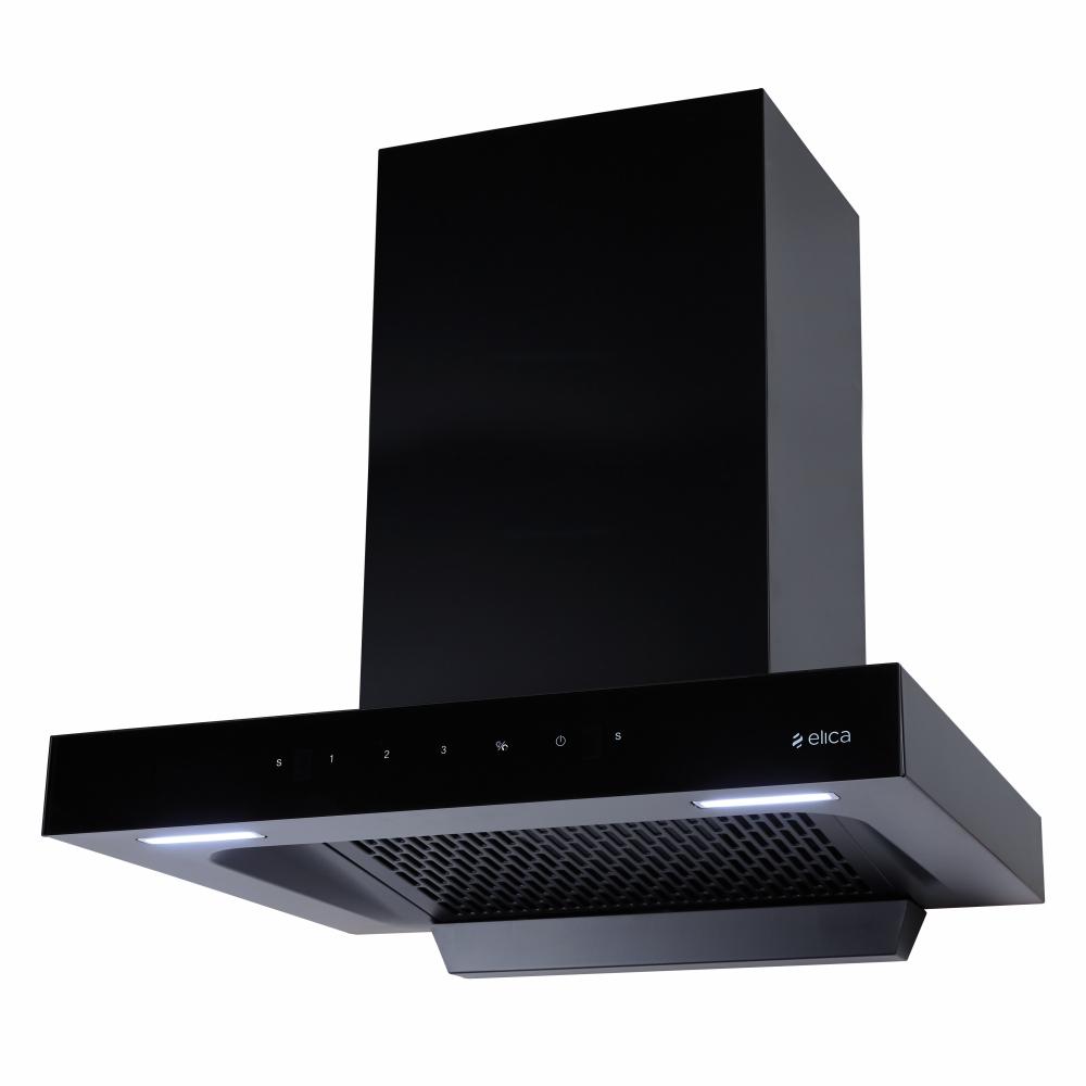 Elica FL 600 SPT Nero Kitchen Hood, Black