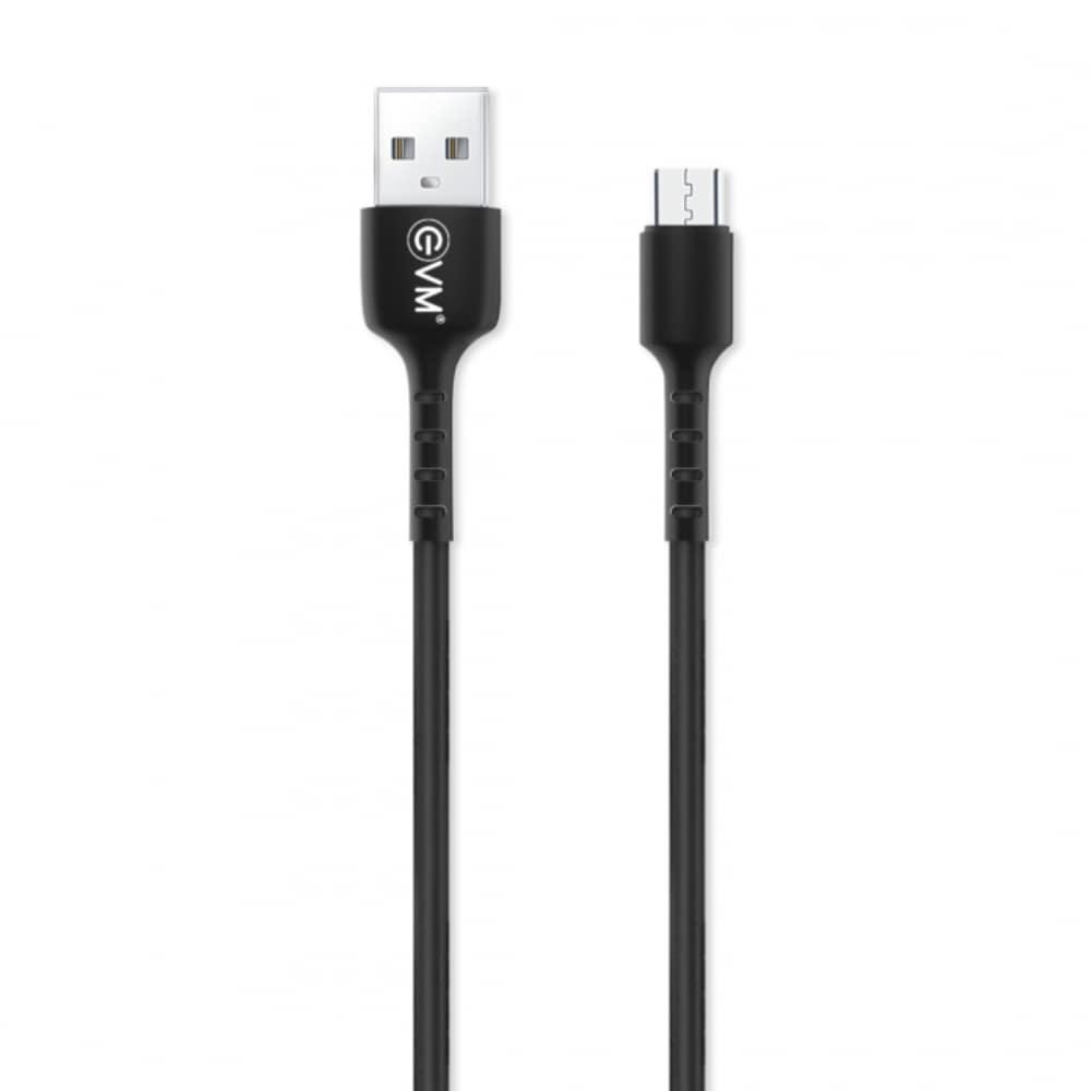 EVM C014 Micro USB Data and Sync Cable, 100 cm (1 m) length, 3 Amp Strongest, Sturdy and Durable, Temperature Protection, Built-in 56k resistance, Black
