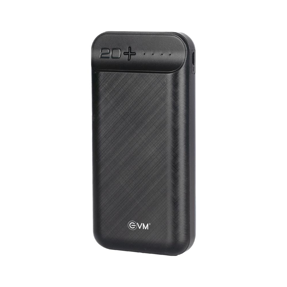 EVM Encharge Plus 20000 mAh Li-polymer Power Bank, Over Voltage Protection, Over Temperature Protection, LED Indicators, USB, Micro-USB, Type-C Ports, Black