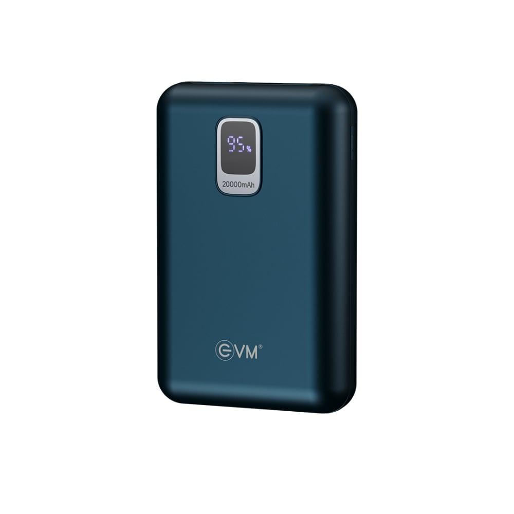 EVM EnNano Pro 20000 mAh Power Bank, 25 W Super Fast Charging, 2 USB Ports, 1 Type C Port, Digital LED Display, Blue, EVM-P0404