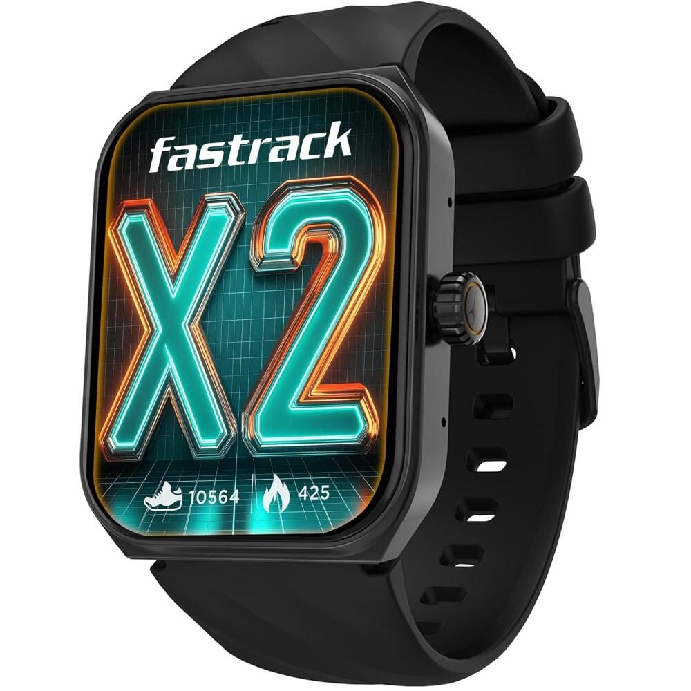 Fastrack New Limitless X2 Smart Watch, 4.85 cm (1.91 inch) UltraVU with Rotating Crown, 60 Hz Refresh Rate, Advanced Chipset, SingleSync BT Calling, 100+ Sports Mode & Smartwatch Faces, IP68 (Black)