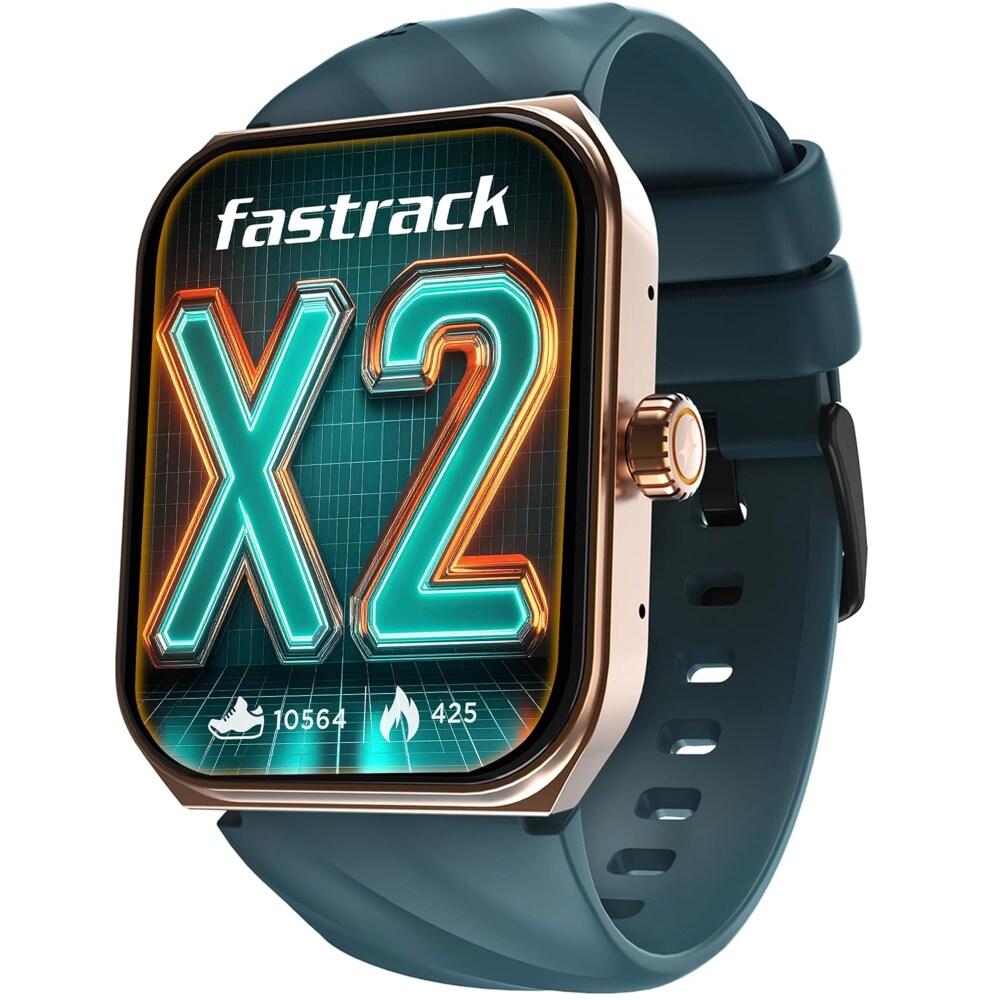 Fastrack New Limitless X2 Smart Watch, 4.85 cm (1.91 inch) UltraVU with Rotating Crown, 60 Hz Refresh Rate, Advanced Chipset, SingleSync BT Calling, 100+ Sports Mode & Smartwatch Faces, IP68 (Teal)
