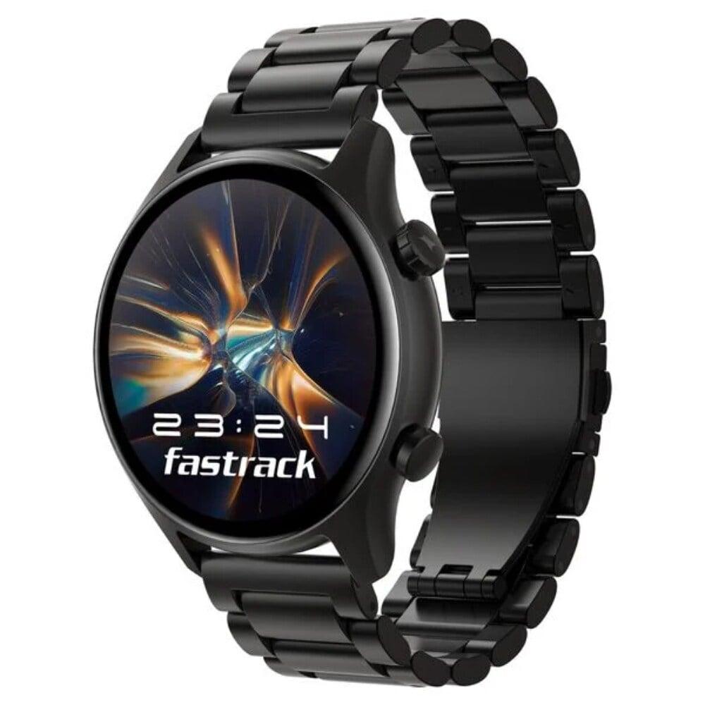 Fastrack Revoltt FR2 Pro Smart Watch with 3.63 cm (1.43 inch) AMOLED Display with 466 x 466 Pixel Resolution, SingleSync BT Calling, AI Voice Assistant, 100+ Sports Modes and Smartwatch faces, IP68, Up to 5 days Battery, Black