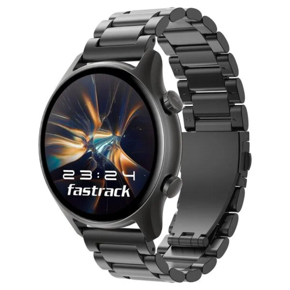 Fastrack Revoltt FR2 Pro Smart Watch with 3.63 cm (1.43 inch) AMOLED Display with 466 x 466 Pixel Resolution, SingleSync BT Calling, AI Voice Assistant, 100+ Sports Modes and Smartwatch faces, IP68, Up to 5 days Battery, Gun
