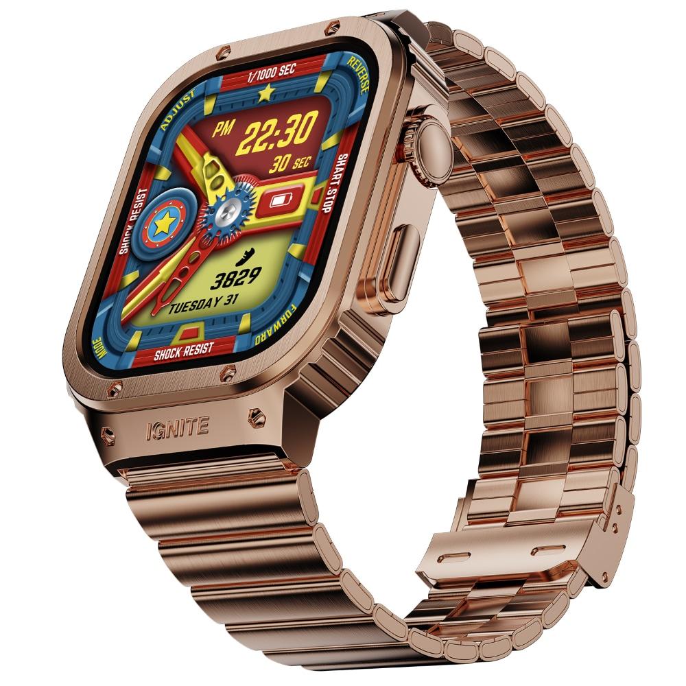 Fire-Boltt Maverick Smartwatch 5.13 cm (2.02 inch) IPS Display, Luxury Stainless Steel Look, 320 x 385 Pixel Resolution, Bluetooth Calling, Voice Assistant, Rose Gold - SS