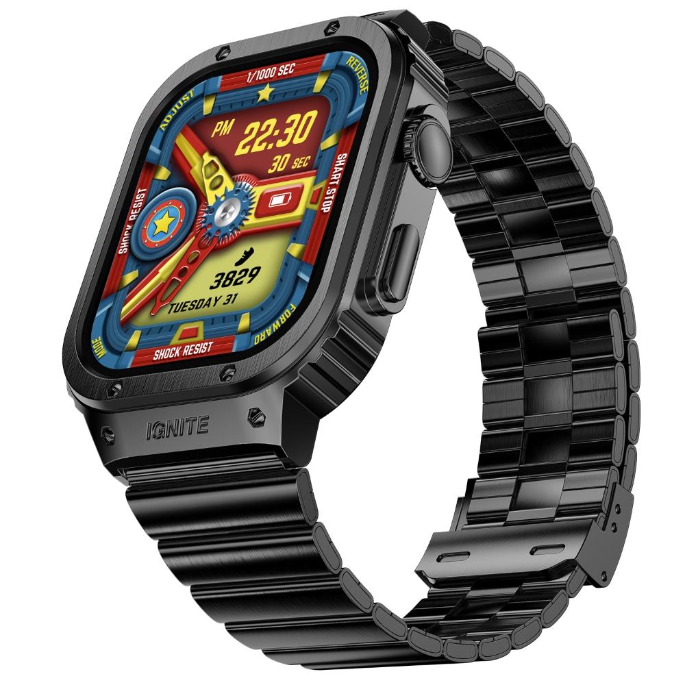 Fire-Boltt Maverick Smartwatch 5.13 cm (2.02 inch) IPS Display, Luxury Stainless Steel Look, 320 x 385 Pixel Resolution, Bluetooth Calling, Voice Assistant, Black
