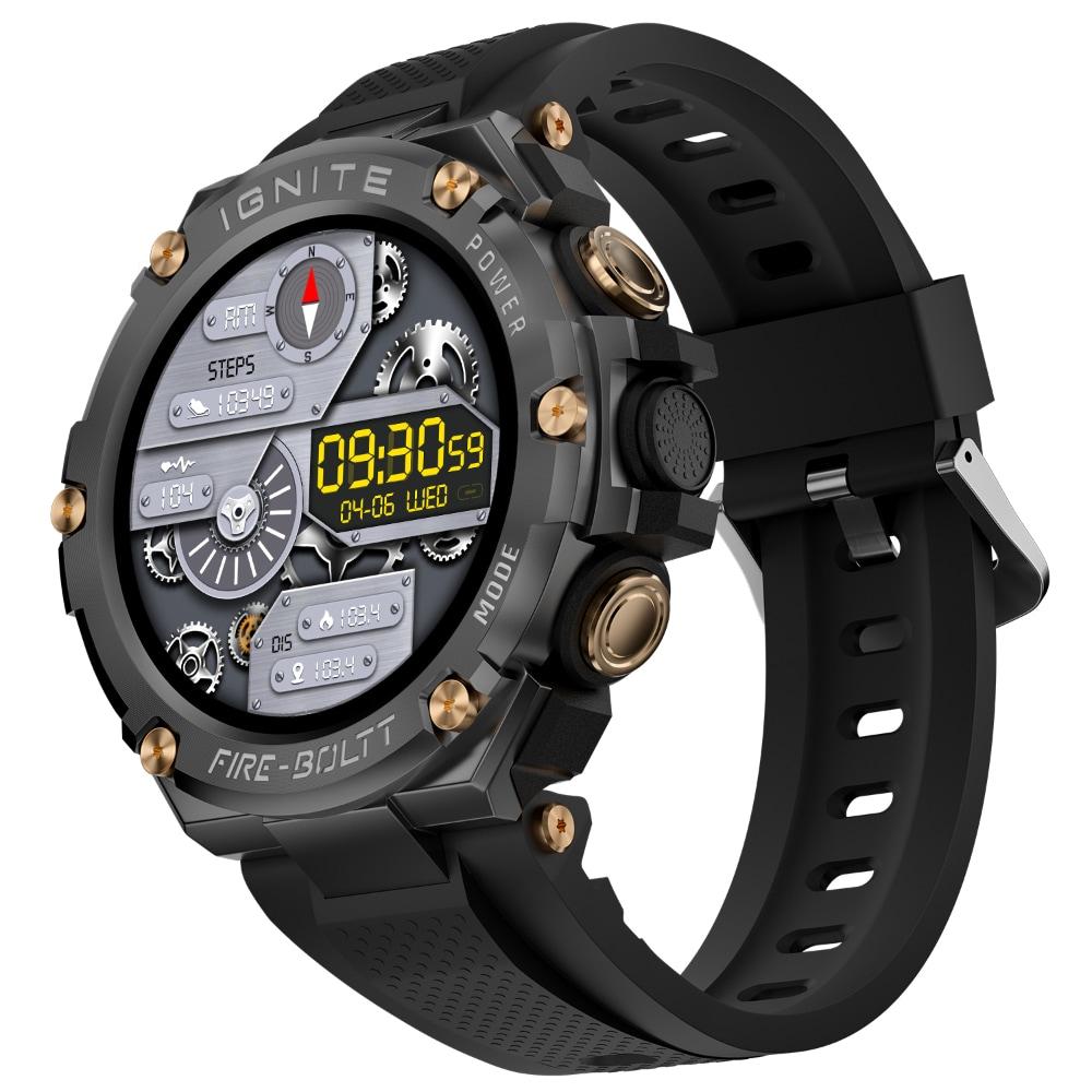 Fire-Boltt ASSAULT Smart Watch, 3.81 cm (1.5 inch) BT Calling, Round Touch Display, Outdoor Rugged Durable Design, 6 Menu UI Styles, In Built Compass, 150+ Sports Modes, Music Play, Health Suite, Black