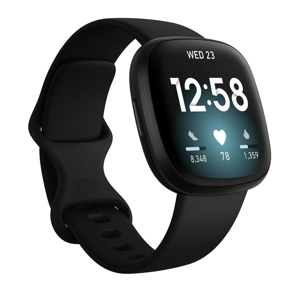 Fitbit Versa 3 Smart Watch with 6+ Day Battery Life, Fast Charging, Black/Black