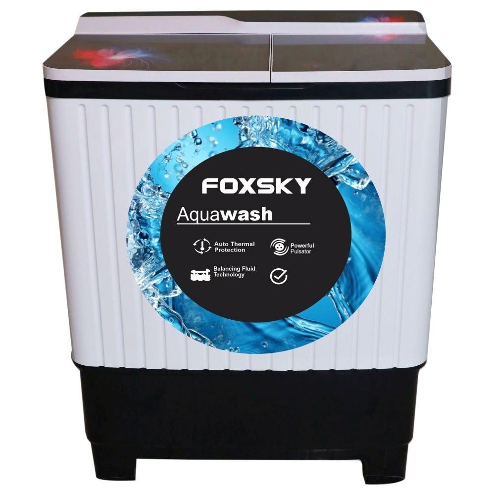 Foxsky 7.5 Kg 4 Nobs Top Loading Semi-Automatic Washing Machine with 3D Scrub Technology, Aqua Wash, Maroon