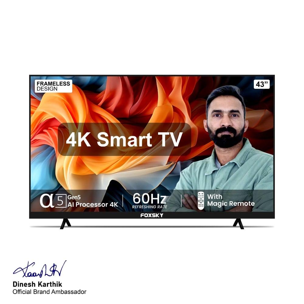 Foxsky 109.22 cm (43 inch) 4K Smart WebOS LED TV Edition with A5 AI Processor and 60 Hz Refresh Rate, Magic remote capability, 43FSWEBOS 2024