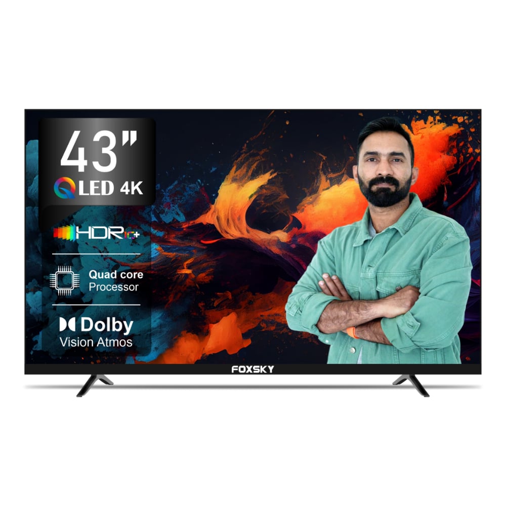 Foxsky 109 cm (43 inch) 4K Ultra HD QLED Smart TV with Dolby Audio (43FS-4K UHD QLED TV) 2025