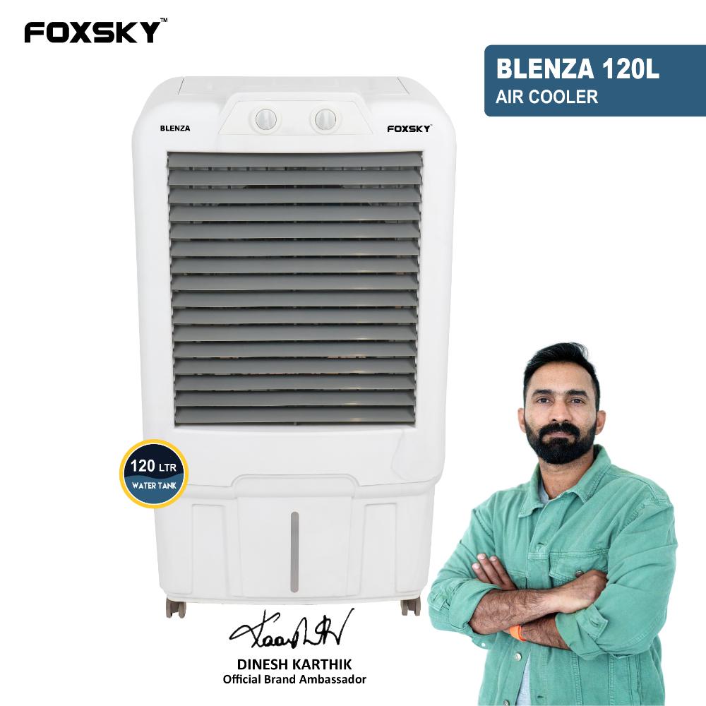 Foxsky Blenza 120 L Desert Air Cooler with Honeycomb Cooling Pads, 100% Copper Motor