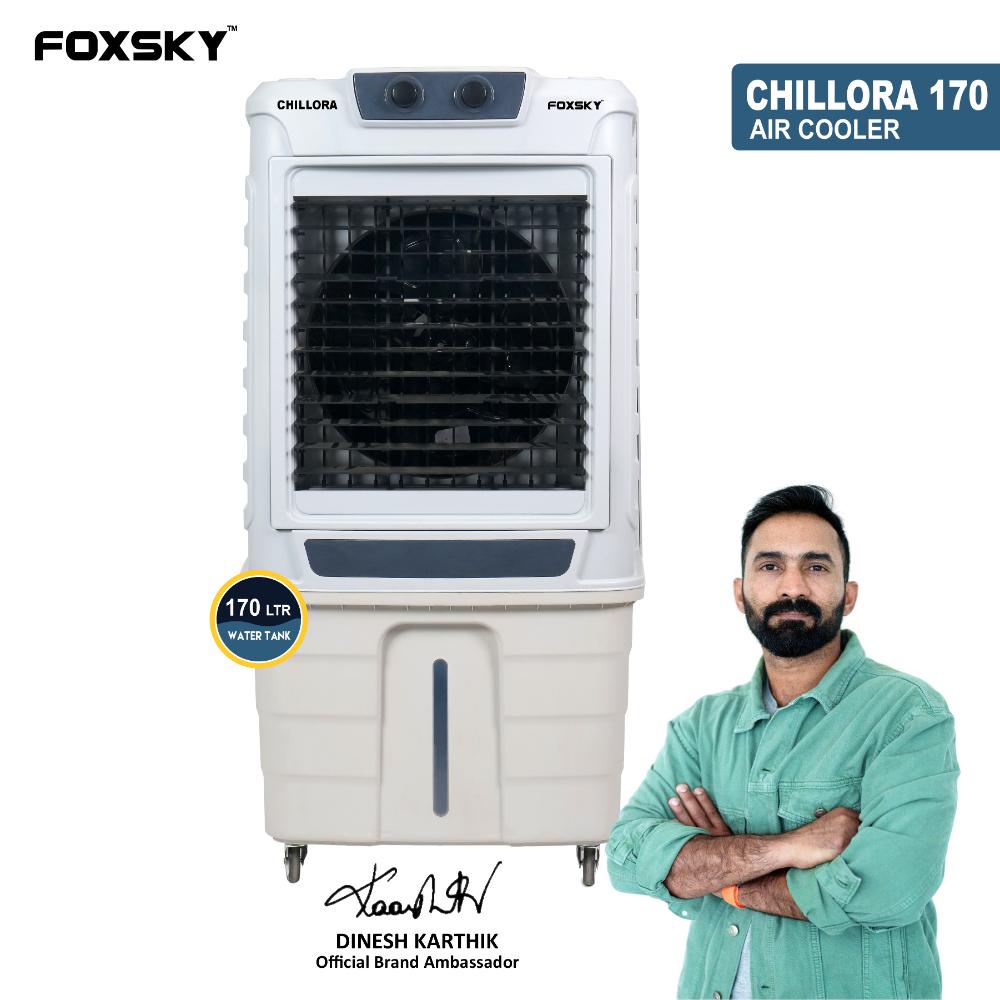 Foxsky Chillora 170 L Desert Air Cooler with Honeycomb Cooling Pads, 100% Copper Motor