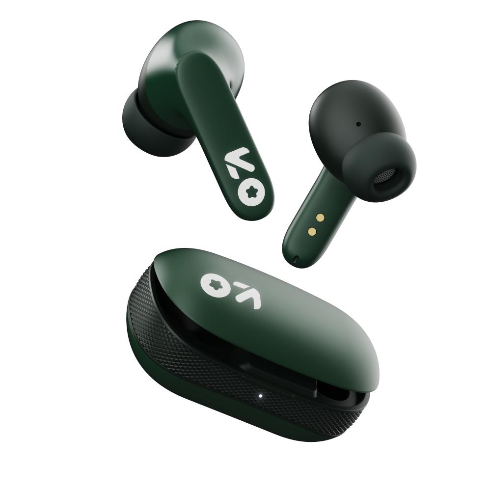 GOBOULT TWS Y1 True Wireless Earbuds with ZEN Tech ENC Dual Mics, 50 Hours Playtime, Rich Bass BoomX Technology and IPX5 Water Resistant (Green)
