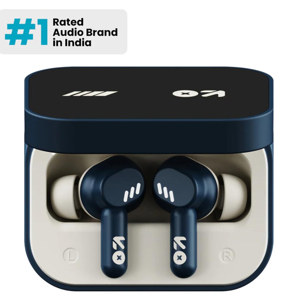 GOBOULT Tenet True Wireless Earbuds with 75 H Playtime, ZEN Quad Mic ENC, 13 mm Boom X Tech Drivers, 45 ms Ultra Low Latency mode, Midnight Blue