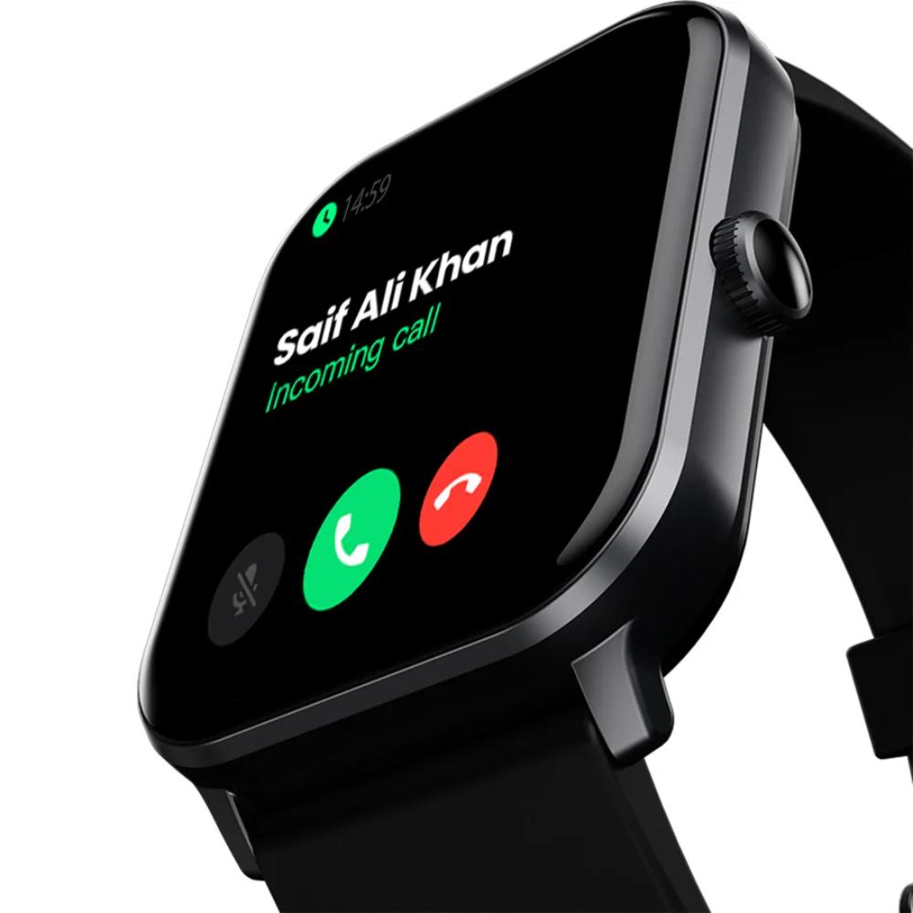 GOBOULT Drift+ Bluetooth Smartwatch with Stunning 4.69 cm (1.85 inch) HD 500 Nits Screen, BT Calling, Health Monitoring, Mini-Games and AI Assistant Support, Jet Black