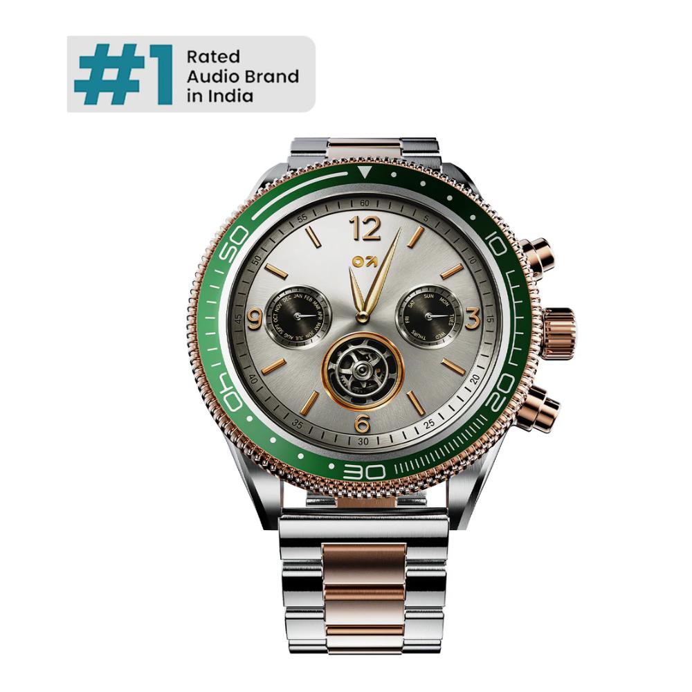 GOBOULT Saber Premium Smartwatch with 3.63 cm (1.43 inch) AMOLED Screen, 700 Nits Brightness, Rotating Bezel, BT Calling, Health Monitor, Sports Modes and Zinc Alloy Frame, Titanium