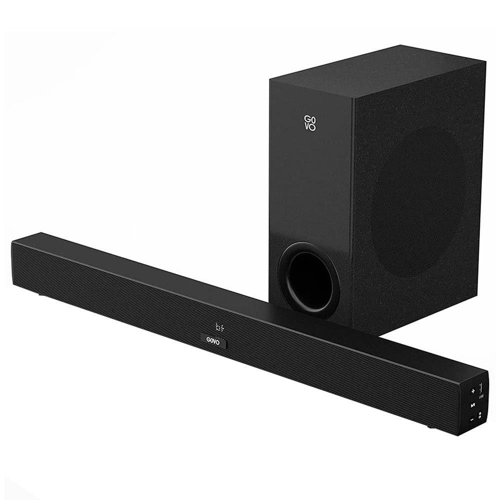 GOVO GOSURROUND 610, 2.1 Channel with HDMI, Optical & LED Display Wireless Bluetooth Soundbar (Platinum Black), 100 Watts