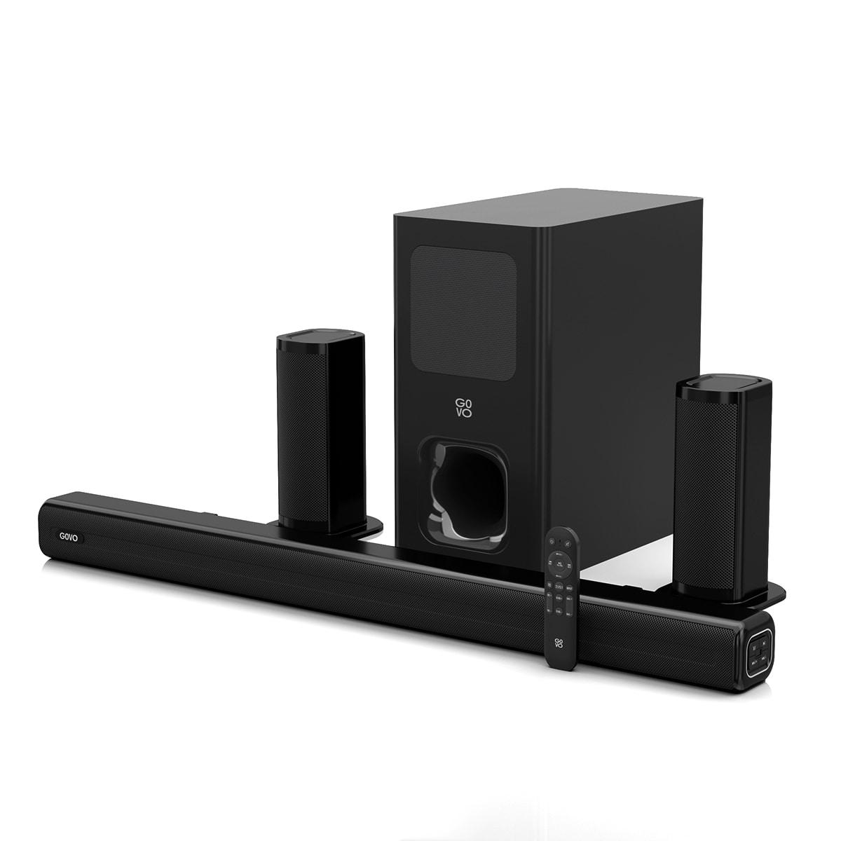 GOVO GoSurround 955 200 W Soundbar, 5.1 Channel Home Theatre, 13.33 cm (5.25 inch) Subwoofer, HDMI, Opt, AUX, USB & Bluetooth, 3 Equalizer Modes, Stylish Remote & LED Display (Black)