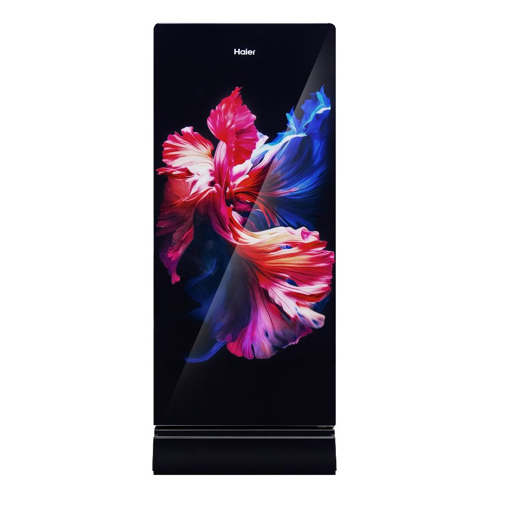 Haier 190 L 5 Star Single Door Refrigerator (HRD-2115PWGA-N, Wave Glass)