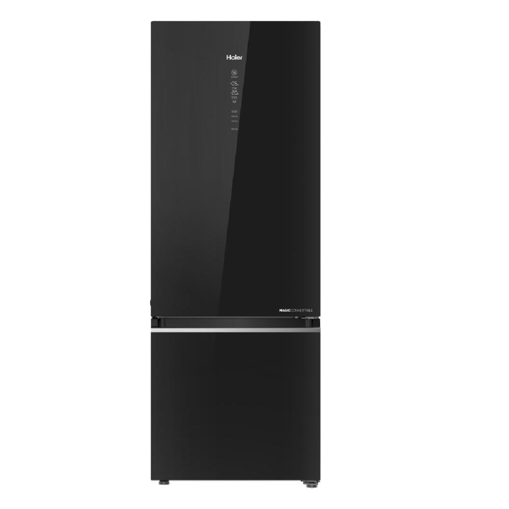Haier 355 L 2 Star Bottom Mount Refrigerator (HRB-4052PKGA-P, Black Glass)