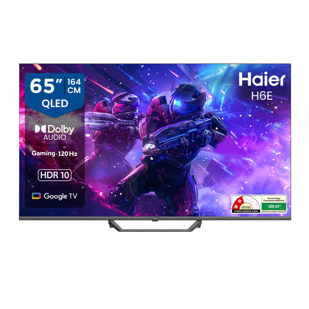 Haier 164 cm (65 inches), 4K Ultra HD Smart QLED Google TV, Black, 65H6E